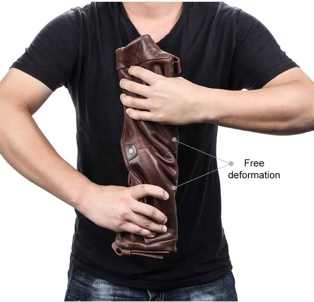 13. 3 Inch Laptop Briefcase Genuine Leather Messenger Bags Multifunctional Large Capacity Youth Men' s Shoulder Bag Handbag (Color : Brown, Size : 14x4x10.5 inch)
