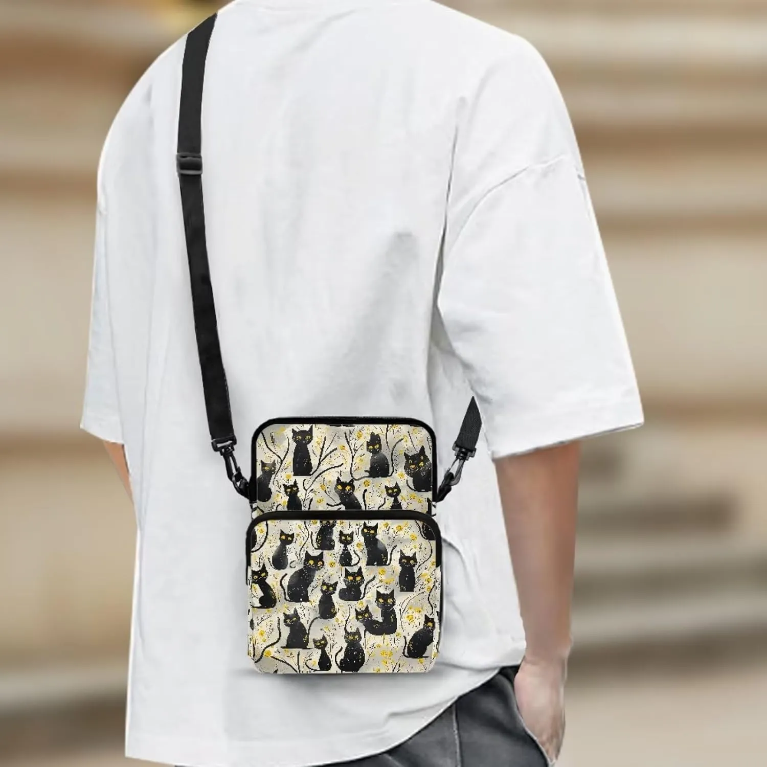 2 Layer Cross Body Bags Shoulder Sling Bag Purse Satchel Bags for Men Women Girls Boys