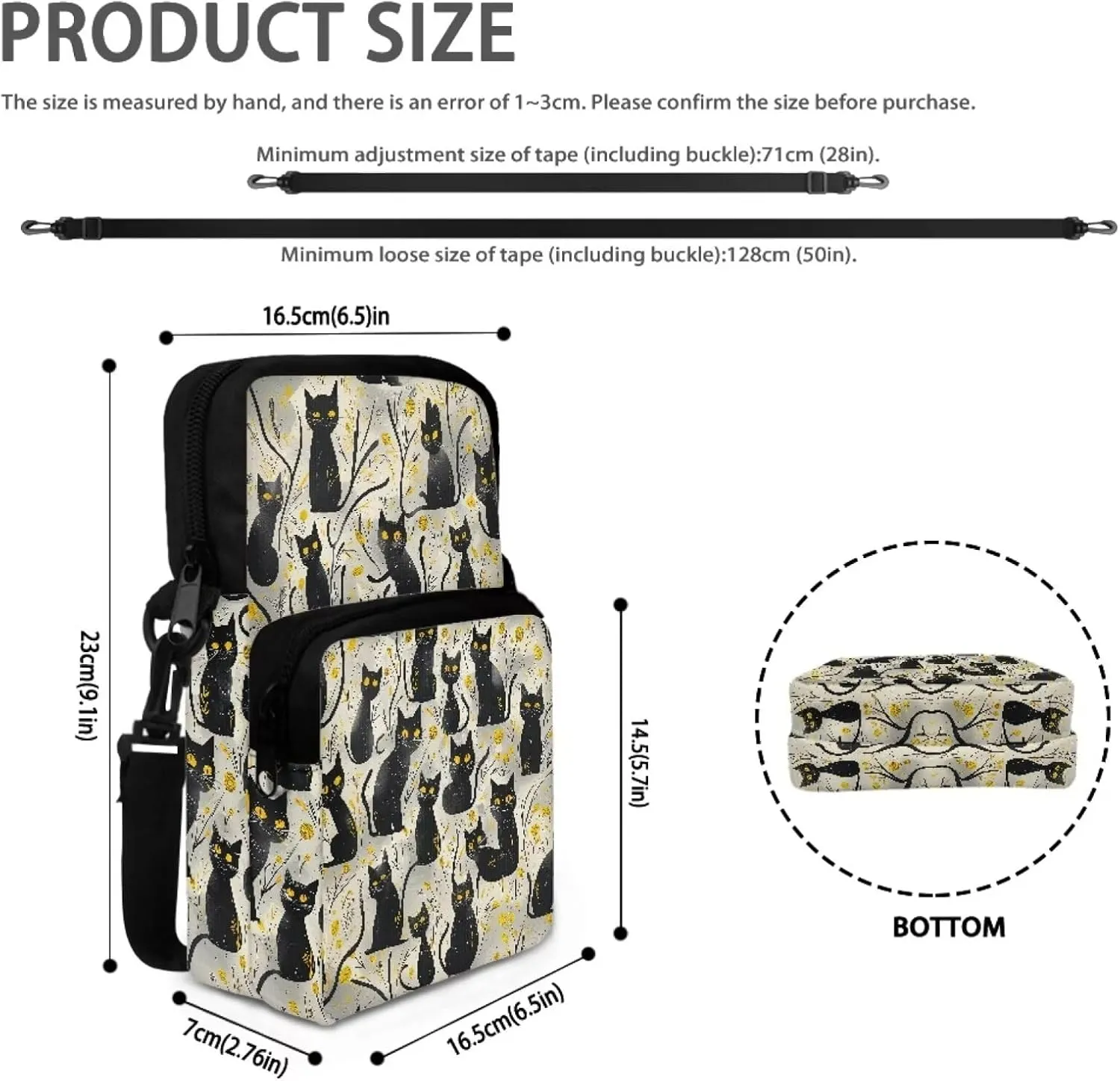 2 Layer Cross Body Bags Shoulder Sling Bag Purse Satchel Bags for Men Women Girls Boys