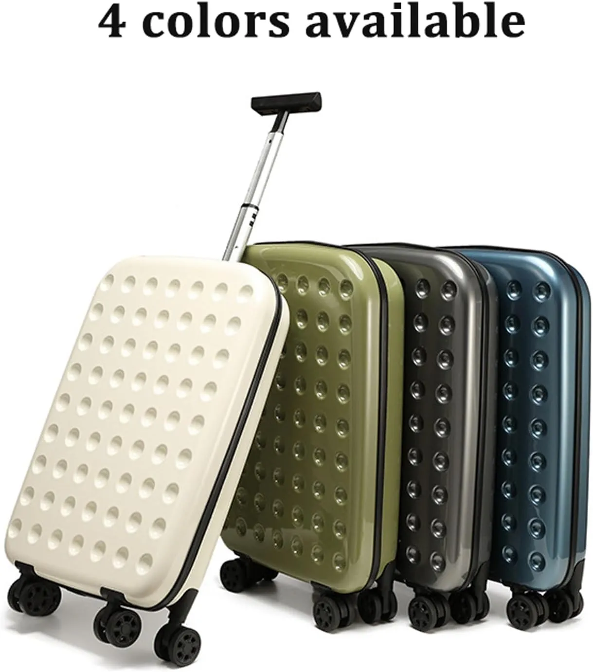 20 Inch Collapsible Suitcase, Hardshell Carry-On Travel Luggage Durable, Spacious (45L), Ultra Lightweight Trolley Suitcase with Silent Spinner Wheels, TSA Approve Lock(Green)