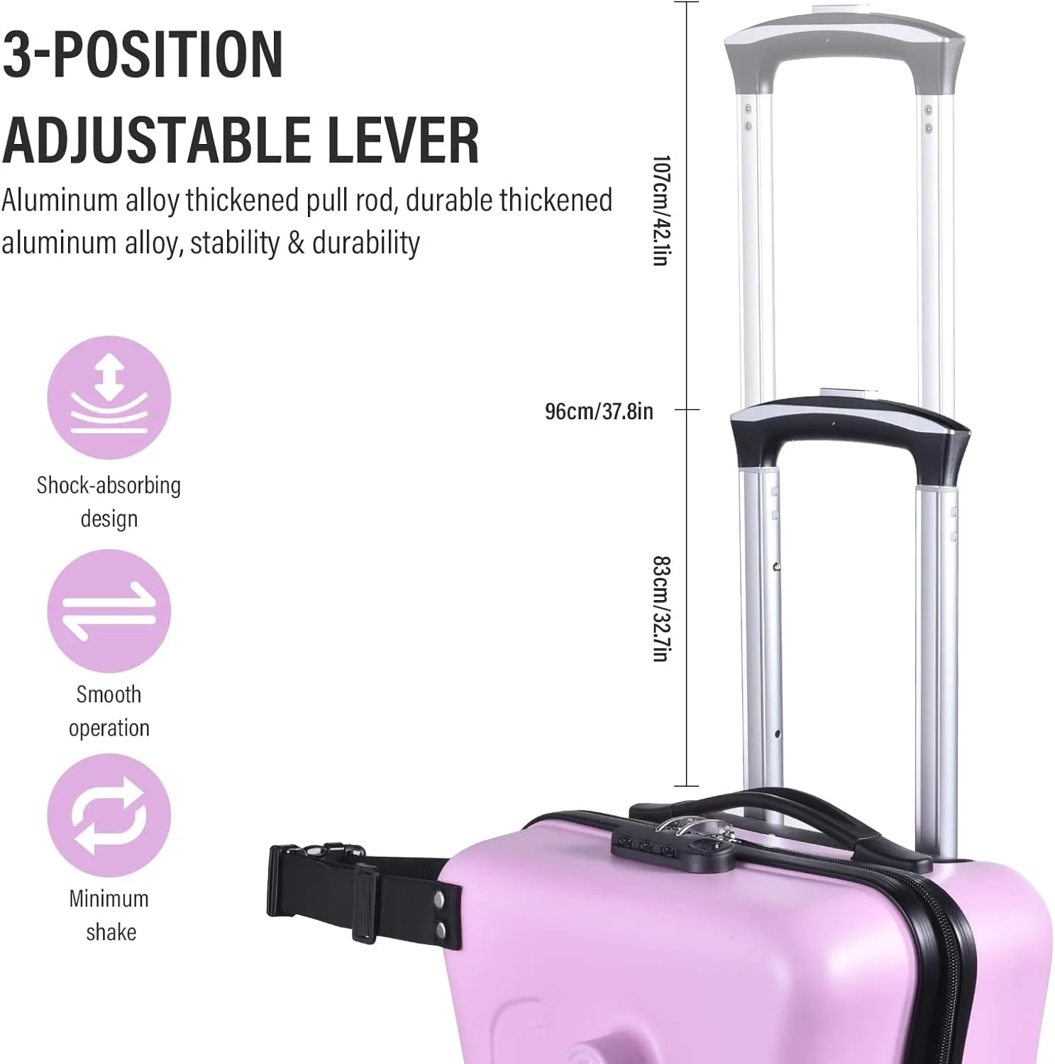 24" Ride on Suitcase for Kids,Can Hold 110 Lbs,with Double Spinner Wheels,Telescoping Handle,Password Lock and Safety Belt,Ride On Luggage for Kid Ages 6-12 (Pink)