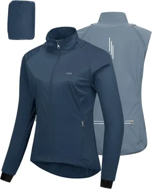 33,000ft Women's Zip Up Lightweight Athletic Workout Yoga Cycling Track Running Jacket Waterproof Windproof Reflective