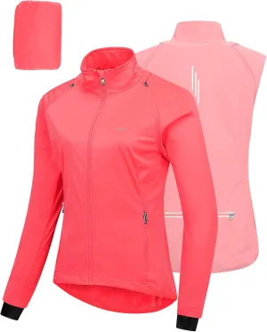 33,000ft Women's Zip Up Lightweight Athletic Workout Yoga Cycling Track Running Jacket Waterproof Windproof Reflective