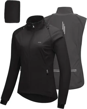 33,000ft Women's Zip Up Lightweight Athletic Workout Yoga Cycling Track Running Jacket Waterproof Windproof Reflective