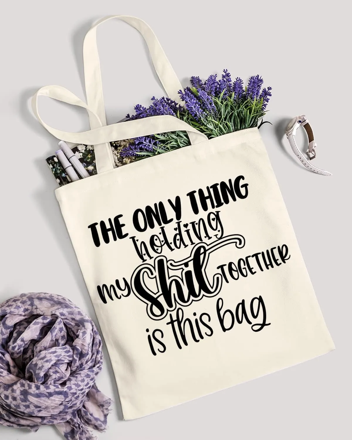 AUSVKAI Canvas Tote Bag Aesthetic for Women, Cute Reusable Cloth Cotton Bags for Shopping Beach Trendy Gifts
