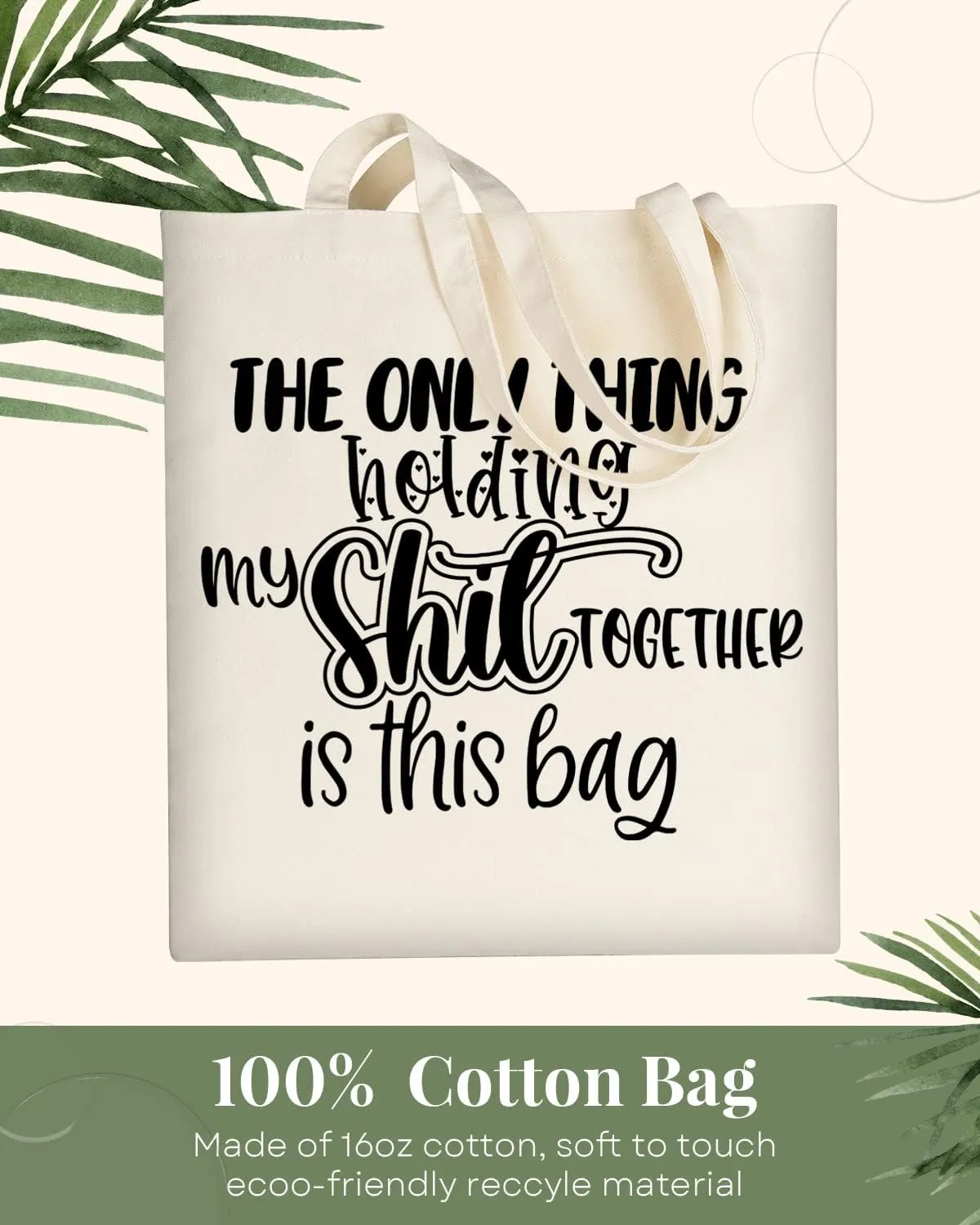 AUSVKAI Canvas Tote Bag Aesthetic for Women, Cute Reusable Cloth Cotton Bags for Shopping Beach Trendy Gifts