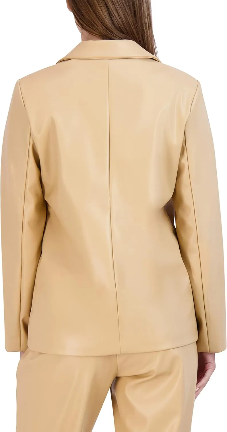 BCBGeneration Women's Relaxed Boyfriend Blazer Long Sleeve Notch Lapel Pocket Button Jacket