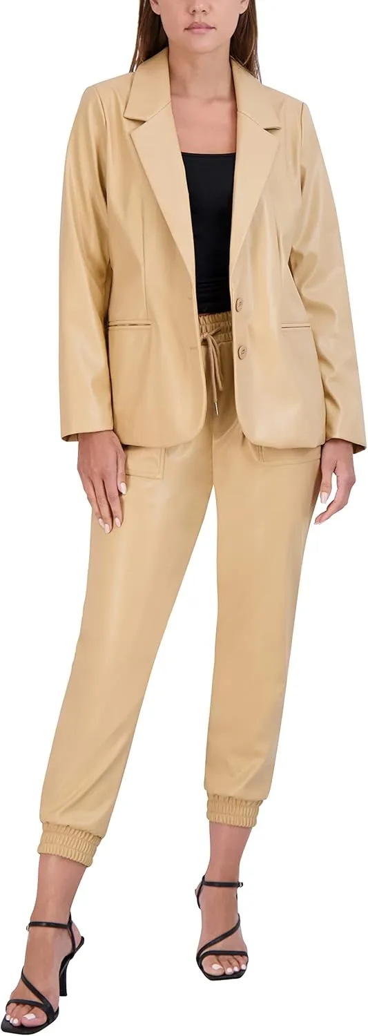 BCBGeneration Women's Relaxed Boyfriend Blazer Long Sleeve Notch Lapel Pocket Button Jacket