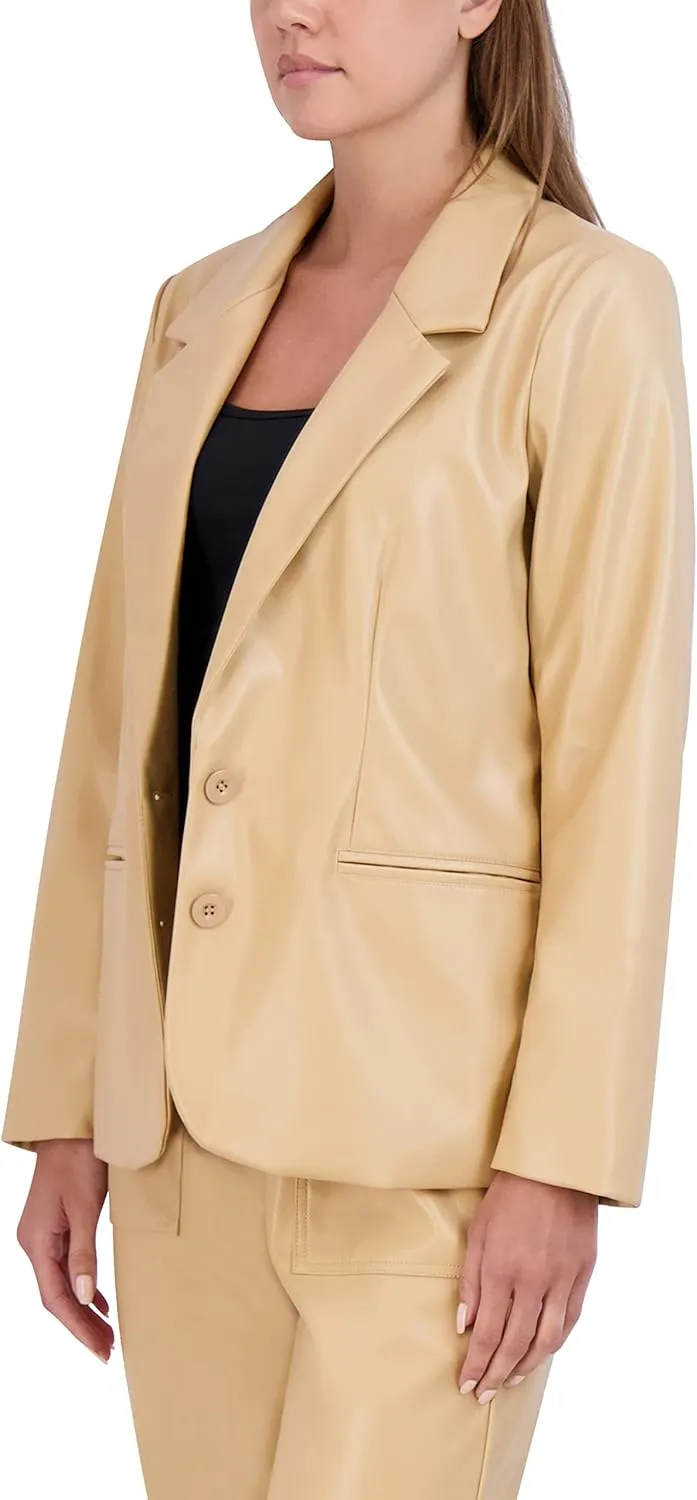 BCBGeneration Women's Relaxed Boyfriend Blazer Long Sleeve Notch Lapel Pocket Button Jacket