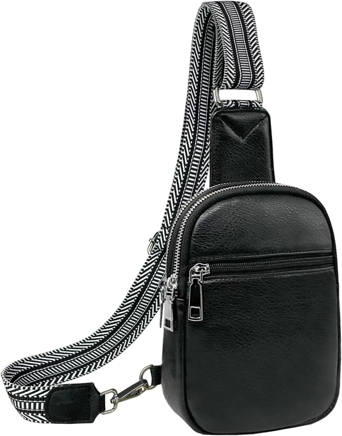 Beurlike Small Sling Bags for Women Crossbody Trendy Vegan Leather Fanny Packs Travel Chest Bag Purse with Guitar Strap