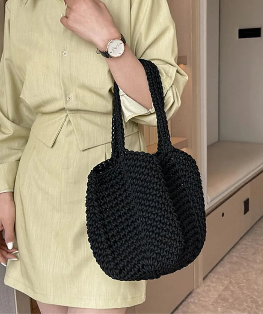 Bohemia Beach Bag Women Macrame Shoulder Tote Bags Crossbody Purse Underarm Travel Hobo Bags Summer Knitted Handbag 2025