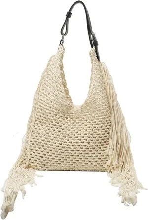 Bohemia Beach Bag Women Macrame Underarm Shoulder Tote Bags Crossbody Purse Travel Hobo Bags Summer Knitted Handbag 2025