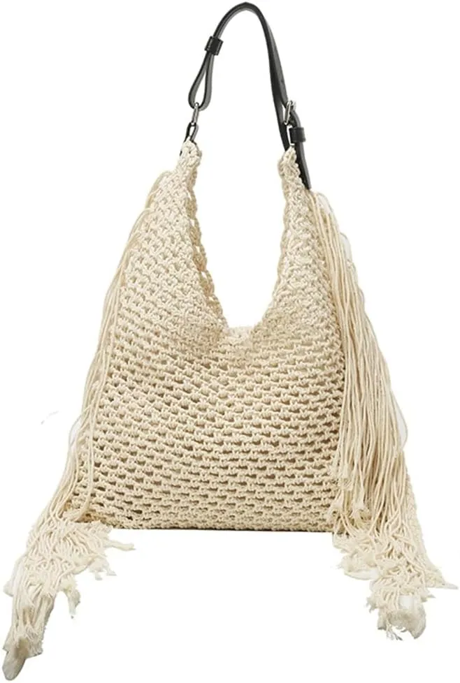 Bohemia Beach Bag Women Macrame Underarm Shoulder Tote Bags Crossbody Purse Travel Hobo Bags Summer Knitted Handbag 2025