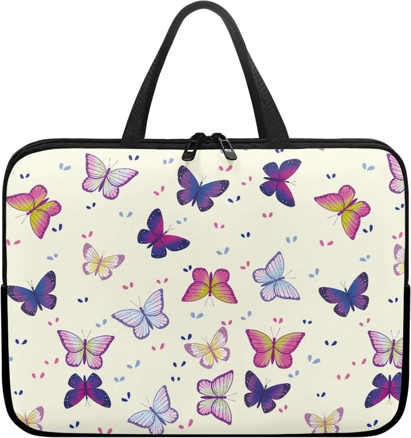 Butterfly Print Laptop Bag 16inch  Fashion Laptop Tote Bag for Women Briefcases Laptop Sleeve Messenger Bags for Men and Women Travel Office School College Satchel Bag, Butterflies