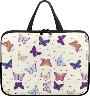 Butterfly Print Laptop Bag 16inch  Fashion Laptop Tote Bag for Women Briefcases Laptop Sleeve Messenger Bags for Men and Women Travel Office School College Satchel Bag, Butterflies