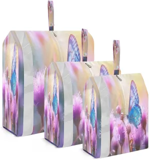 Butterfly Purple Flowers Compression Packing Cubes for Travel Packing Organizers Large Luggage Organizers Bags for Carry on Suitcases