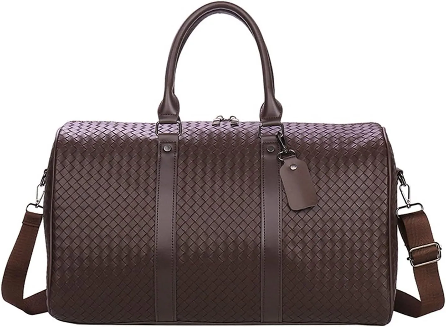 Cabin Bag Pu Leather Duffle Bags for Women Men Waterproof Outdoor Business Travel Storage Bags Luggage Carry On Bag (Chocolate)