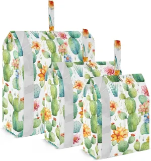 Cactus Watercolor Packing Cubes for Travel 3 Set Compression Travel Bags Suitcase Organizer Bags Set for Packing