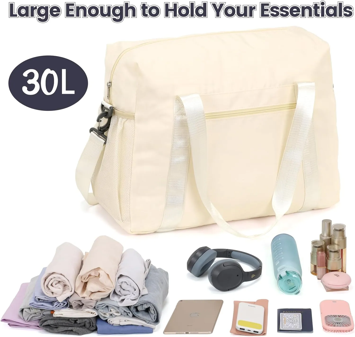 Cambond Spirit Airlines Personal Item Bag 18x14x8 Inch - 30L Carry on Personal Item Travel Bag with Shoulder Strap for Short Trip, Lightweight Compact Underseat Foldable Travel Duffel Bag
