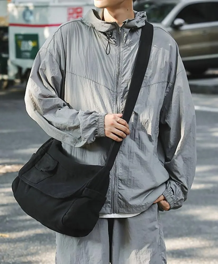 Canvas Messenger Bag for Women Men Canvas Crossbody Bag Handbag Vintage Satchel Bag Purse Shoulder Bag with Multiple Pockets