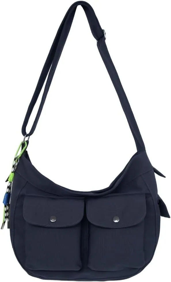 Canvas Messenger Bag for Women Men Canvas Crossbody Bag Handbag Vintage Satchel Bag Purse Shoulder Bag with Multiple Pockets