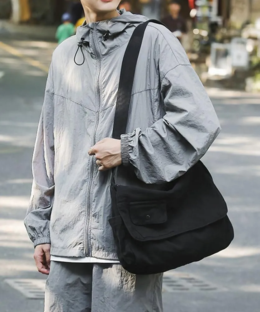 Canvas Messenger Bag for Women Men Canvas Crossbody Bag Handbag Vintage Satchel Bag Purse Shoulder Bag with Multiple Pockets