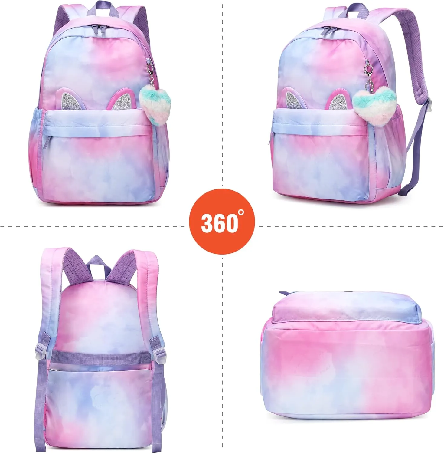 CaranY Kids Backpack for School - Lightweight Waterproof Large 30L Capacity Backpack with Gift Packaging Spacious Classic Design for Boys & Girls Ages 6-18(Purple)