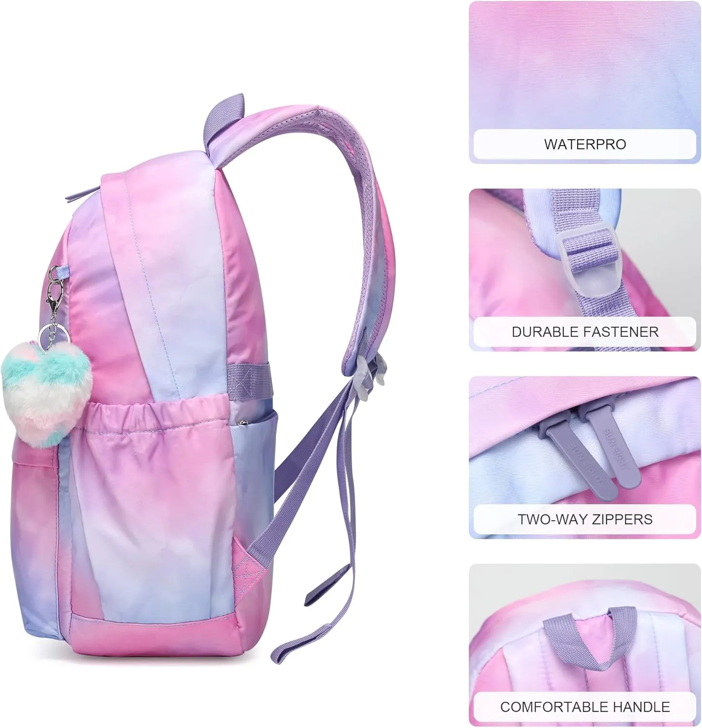 CaranY Kids Backpack for School - Lightweight Waterproof Large 30L Capacity Backpack with Gift Packaging Spacious Classic Design for Boys & Girls Ages 6-18(Purple)