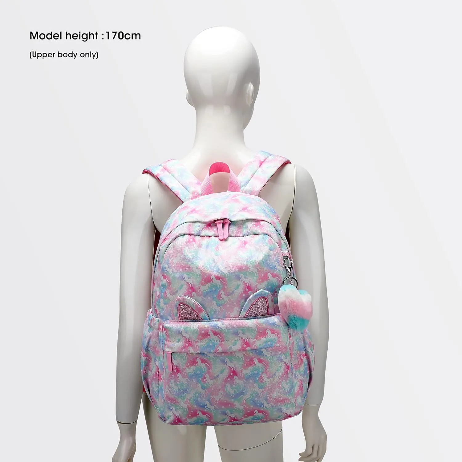 CaranY Kids Backpack for School-Lightweight Waterproof Large 30L Capacity Backpack with Gift Packaging Spacious Classic Design for Girls Ages 6-18(Pink & Green)
