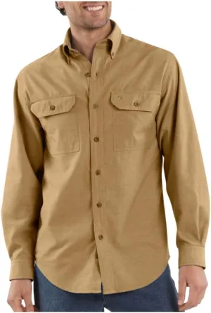 Carhartt Men's Fort Lightweight Chambray Button Front Relaxed Fit LS Shirt S202
