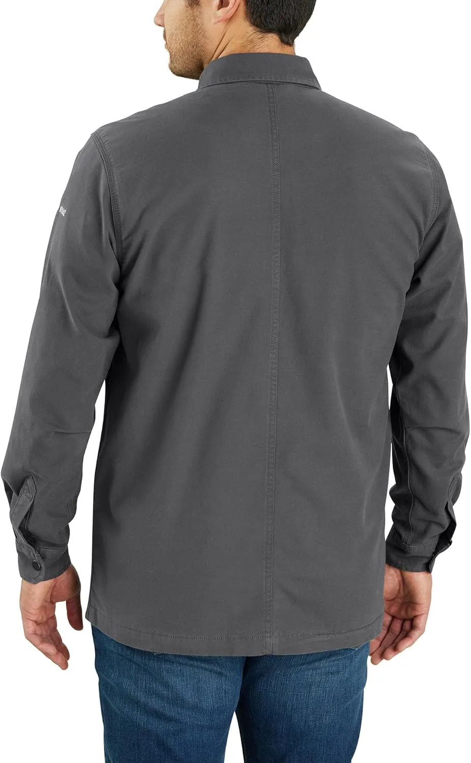 Carhartt Men's Rugged Flex Relaxed Fit Canvas Fleece-Lined Snap-Front Shirt Jac