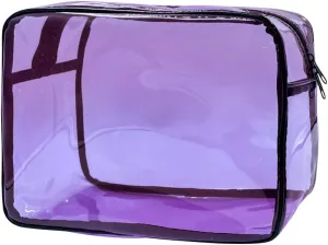 Clear Toiletry Bag, PVC Makeup Bag for Women, Spacious Clear Cosmetic & Toiletry PouchLarge Transparent Makeup Pouch for Travel (Purple)
