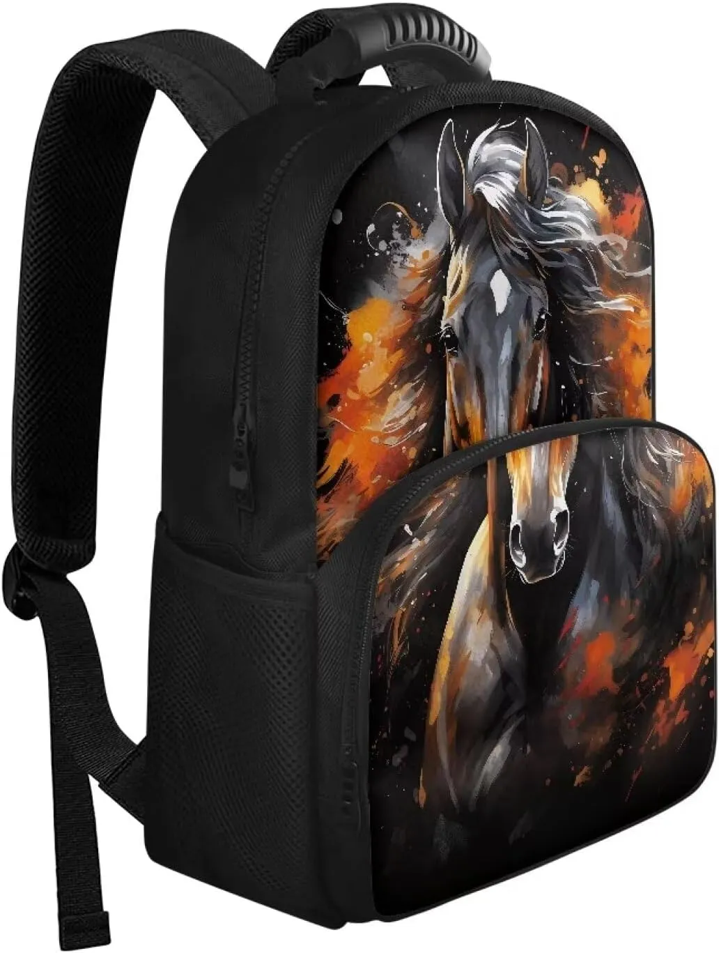 COEQINE Horse Kids Backpack And Lunch Box 5T Girls Lunch Backpack Leafproof Compartment Keep Book Clean And Food Cold Side Pocket Spacious Pocket Protector Paperback