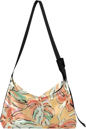 Colorful Floral Fruit Design Leather Hobo Purses for Women Large Crossbody Bag Art Animal Print Women's Shoulder Bag