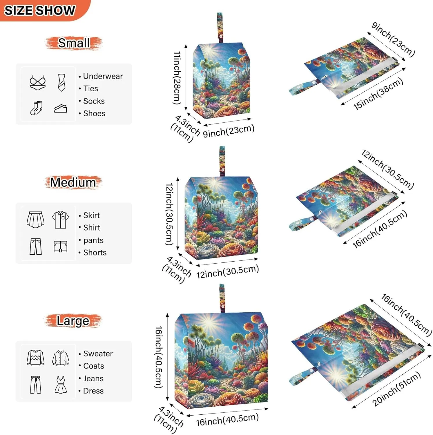 Colorful Succulents Travel Packing Bags 3 Pcs Packing Cubes for Travel Travel Bags Organizer for Luggage