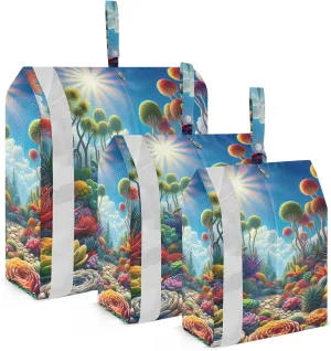 Colorful Succulents Travel Packing Bags 3 Pcs Packing Cubes for Travel Travel Bags Organizer for Luggage