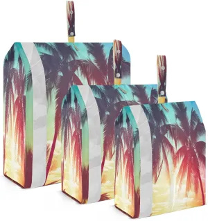 Colorful Tropical Palms Compression Packing Cubes 3 Set Travel Packing Cubes for Suitcases Organizer Bags Set for Carry on Luggage