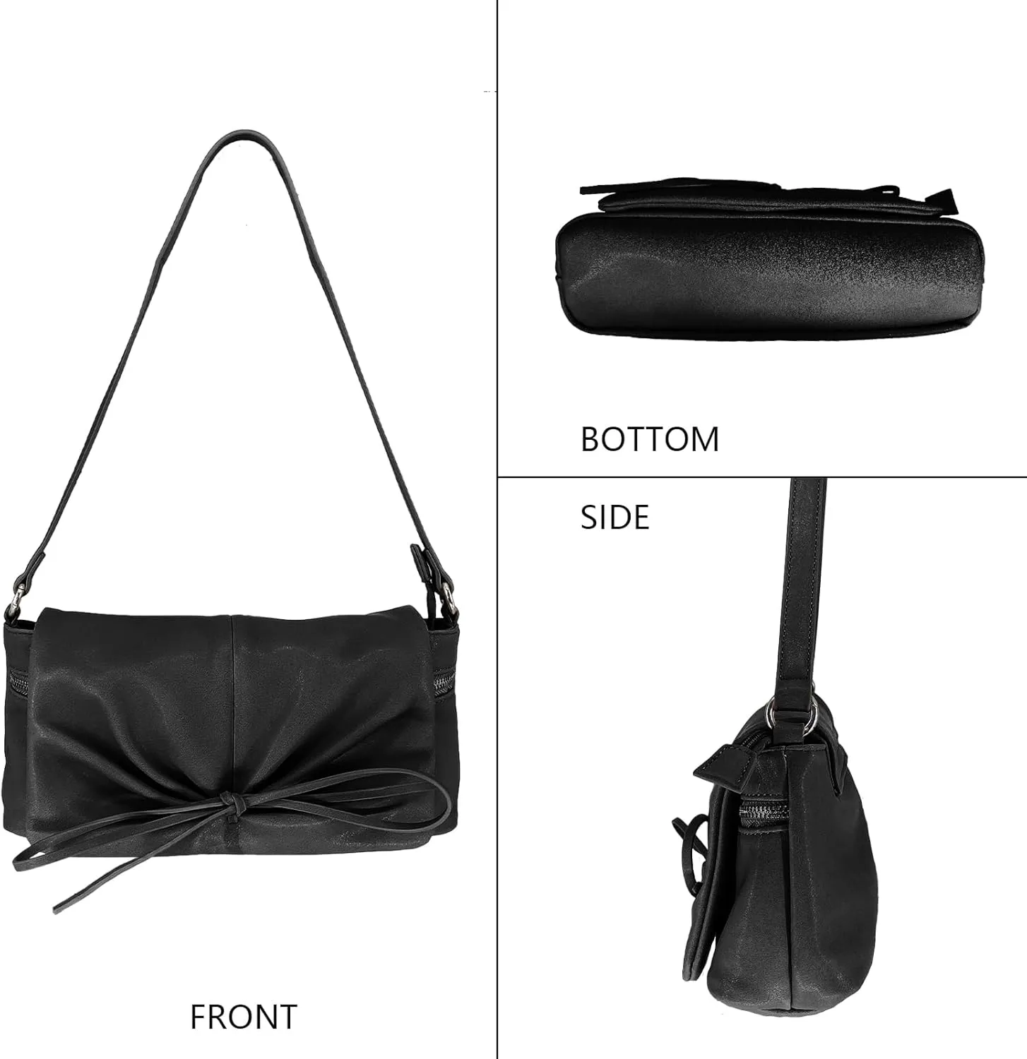 Compact PU Leather Clutch Purse for Women, Crossbody Wallet with Adjustable Chain Strap