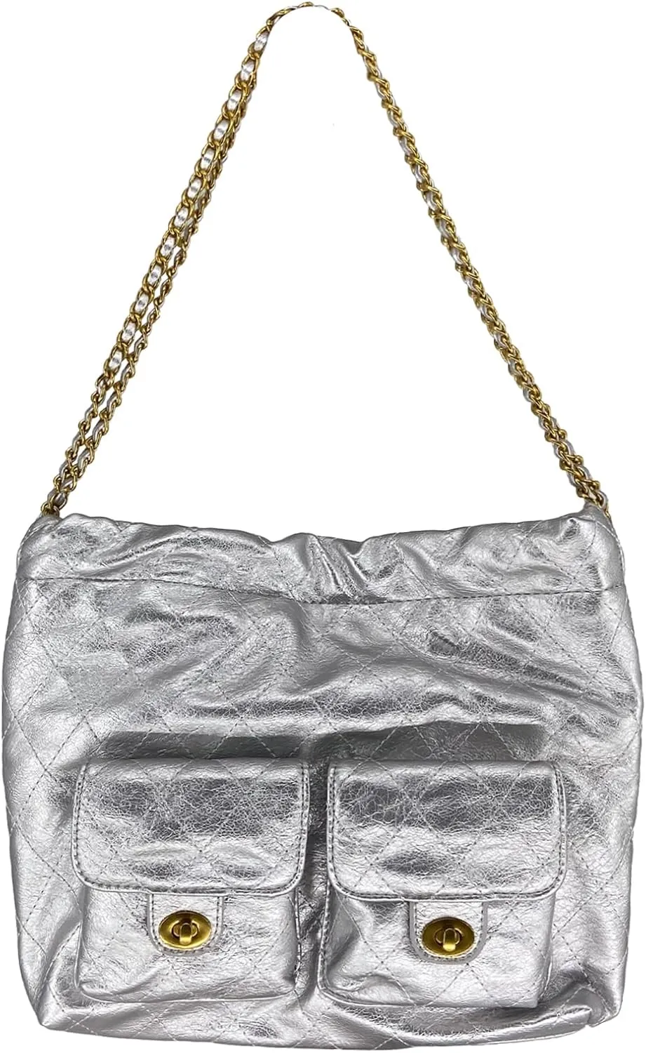 Compact PU Leather Clutch Purse for Women, Crossbody Wallet with Adjustable Chain Strap