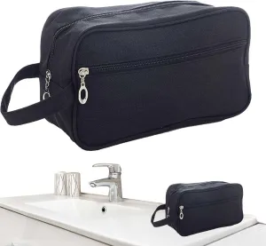 Compact Travel Toiletry Bag For Men - Mens Hanging Toiletry Bag | Water Resistant Shaving Bag With Handle Pockets & Zipper | Hanging Kit Toiletry Bag Organizer For Vacation Cosmetic, Black