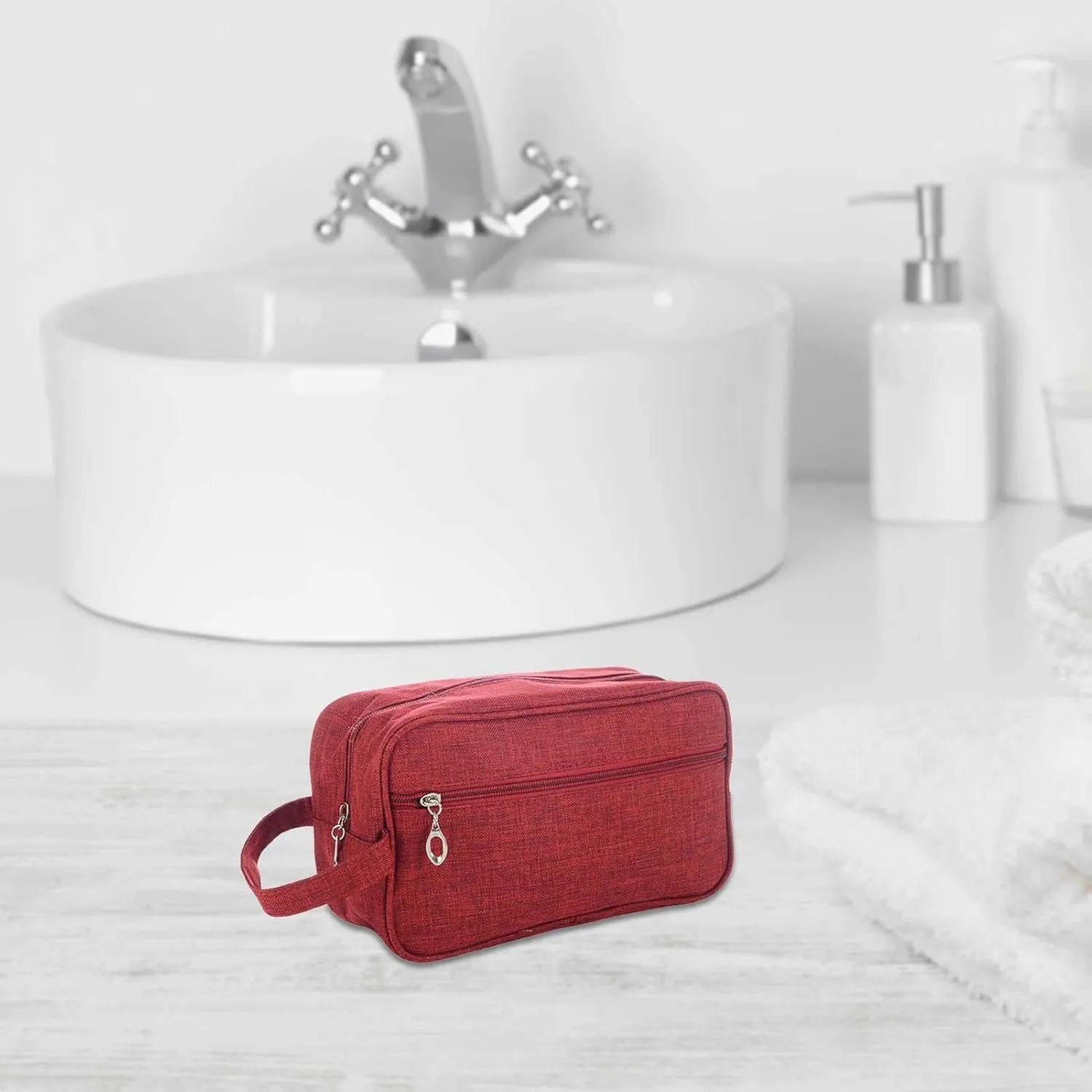 Compact Travel Toiletry Bag For Men - Mens Hanging Toiletry Bag | Water Resistant Shaving Bag With Handle Pockets & Zipper | Hanging Kit Toiletry Bag Organizer For Vacation Cosmetic