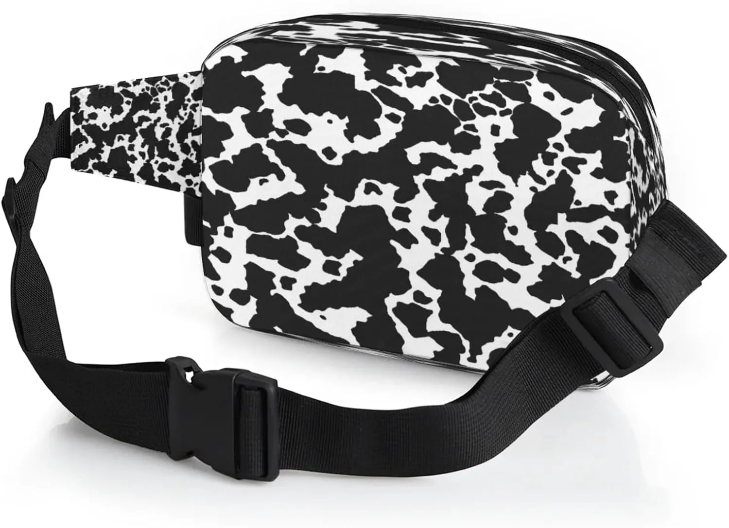 Cow Spots Waterproof Unisex Square Fanny Pack, Adjustable Waist Bag with Pockets, Sturdy Lightweight Crossbody Bag for Travel, Running, Hiking (9x6.1x2.5 Inches)