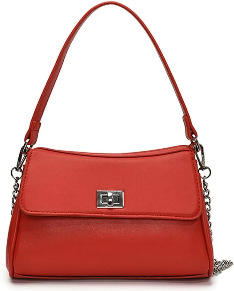 Crescent Hobo Bags Women Trendy PU Leather Underarm Shoulder Bag Cute Crossbody Purse Summer Red Purse Tote Handbag
