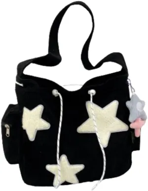 Crossbody Bags, Star Shaped Hand Hobo Bag, Zippered Crossbody Bags, Ladies Corduroy Handbags