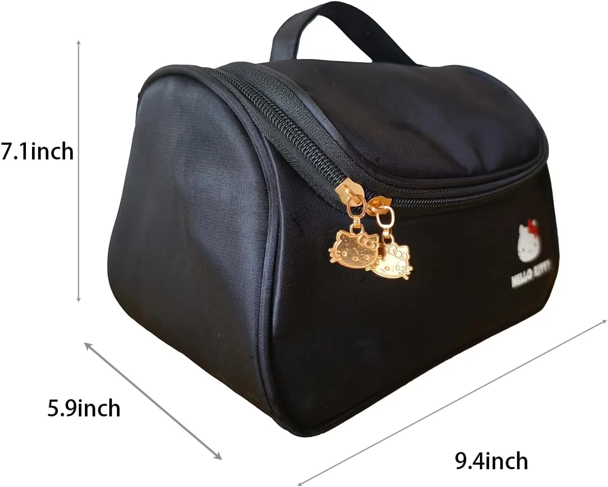 Cute Makeup Bag for Women  Cosmetic Organizer, Travel Toiletry Bag, Large Capacity Packing Cube, Waterproof & Durable, Portable for Daily & Travel Use (black)