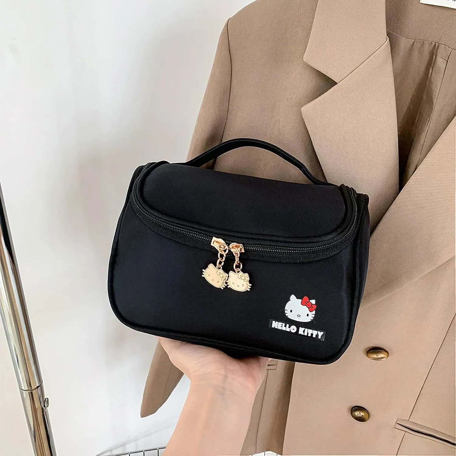 Cute Makeup Bag for Women  Cosmetic Organizer, Travel Toiletry Bag, Large Capacity Packing Cube, Waterproof & Durable, Portable for Daily & Travel Use (black)