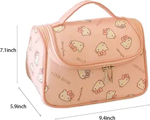 Cute Makeup Bag for Women  Cosmetic Organizer, Travel Toiletry Bag, Large Capacity Packing Cube, Waterproof & Durable, Portable for Daily & Travel Use (pink)