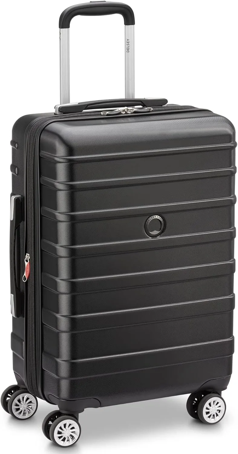DELSEY PARIS Margot Hardside Luggage, Dual Wheel Spinners for Smooth Travel, Expandable with Spacious & Organizable compartments, Men and Women, Black, Carry-On 20-Inch