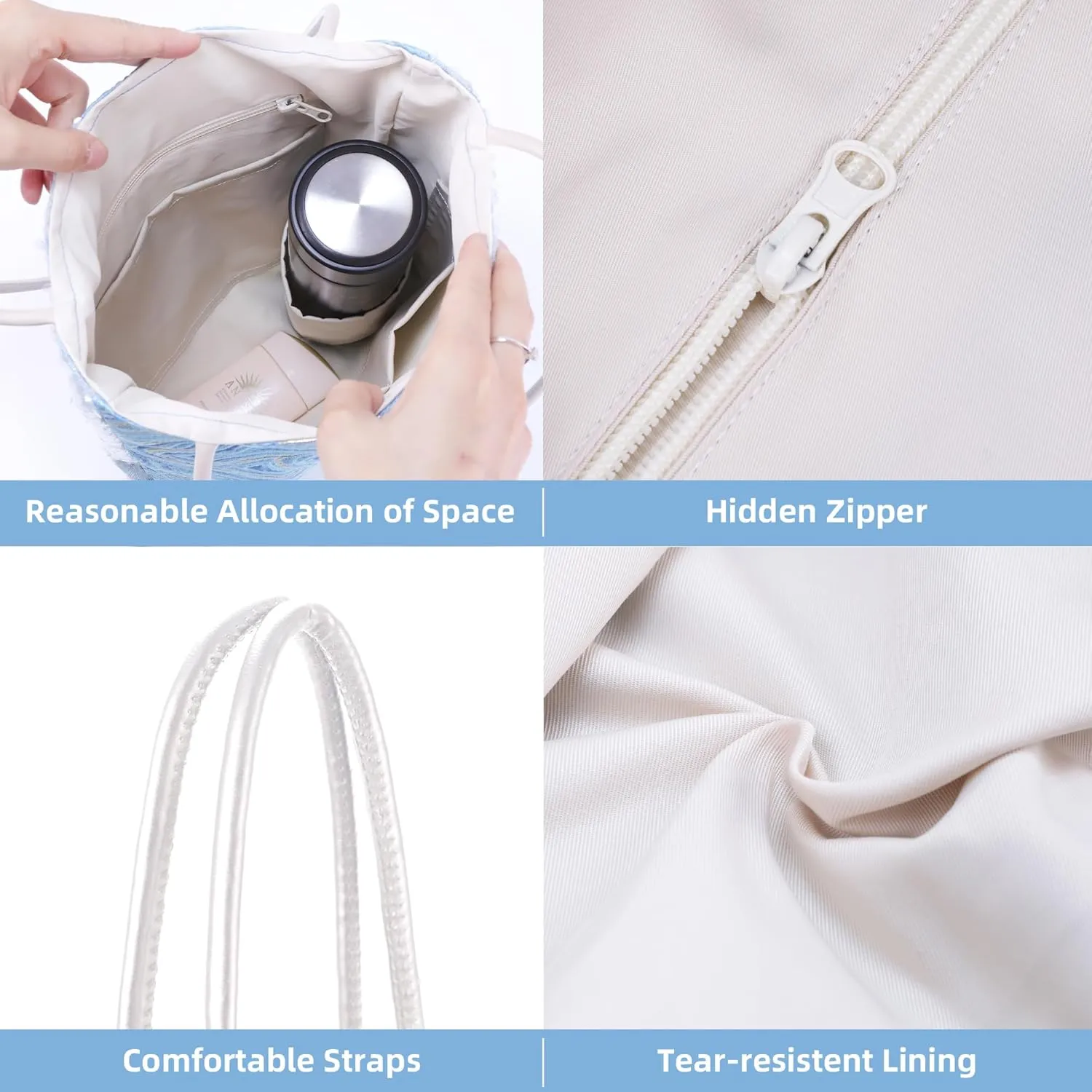 DGAZ Designer Hobo Bags for Women, Large Shoulder Bags, Luxury Tote Bag with Zipper