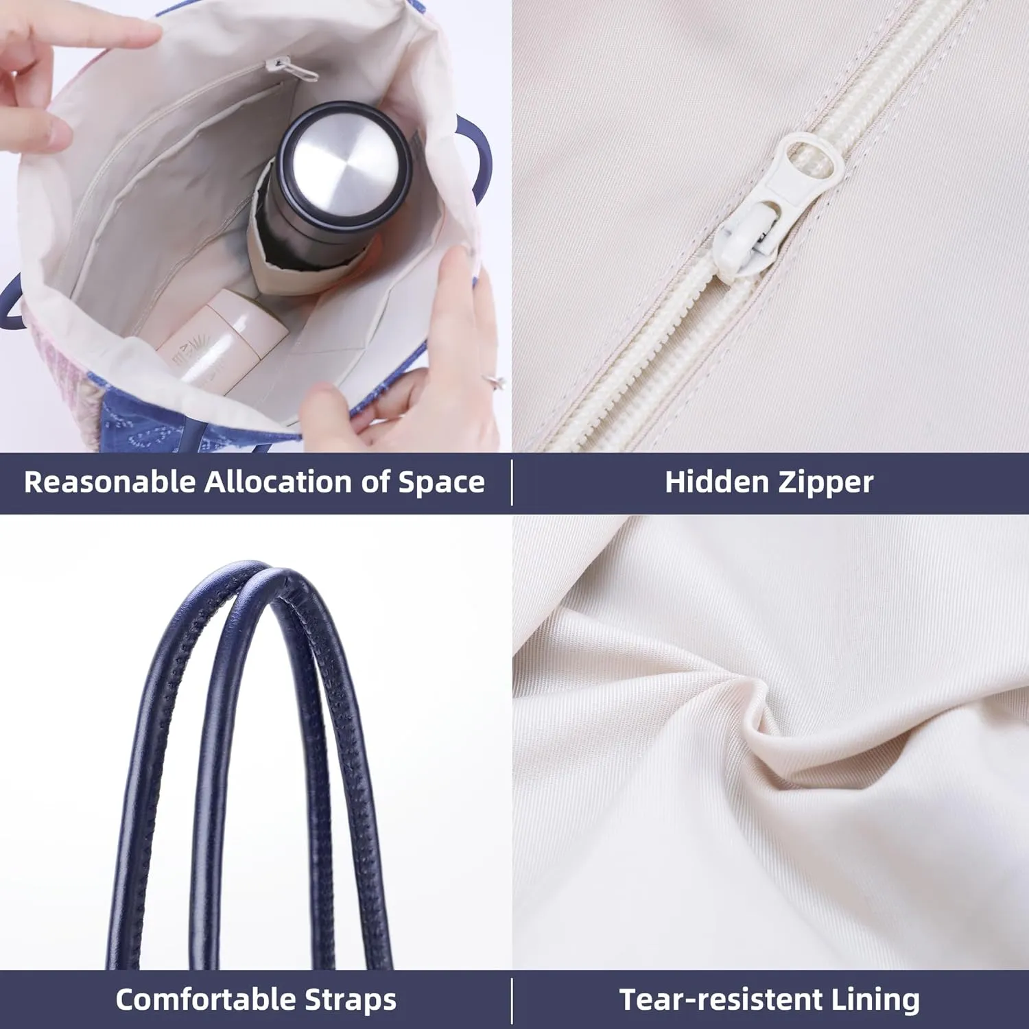 DGAZ Designer Hobo Bags for Women, Large Shoulder Bags, Luxury Tote Bag with Zipper